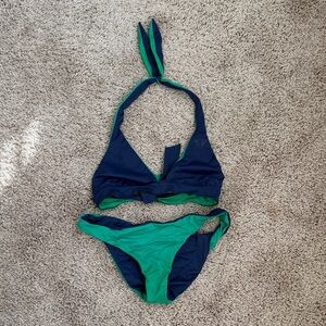 Roxy Blue and Green Reversible Bikini Set
